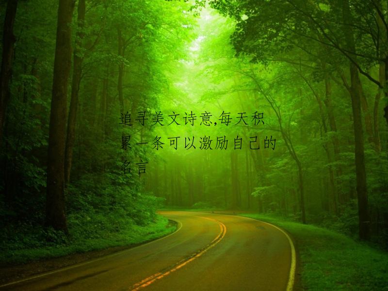 追寻美文诗意,每天积累一条可以激励自己的名言